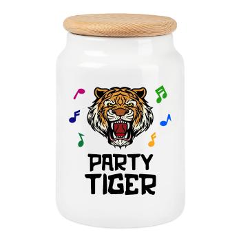 Party animals partying drinking getting drunk - Cookie Jar with Wooden Lid - white - Front