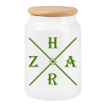 Harz Style - Kreuz Harz - Wir lieben den Harz - Keksdose mit Holzdeckel - Weiß - Vorne