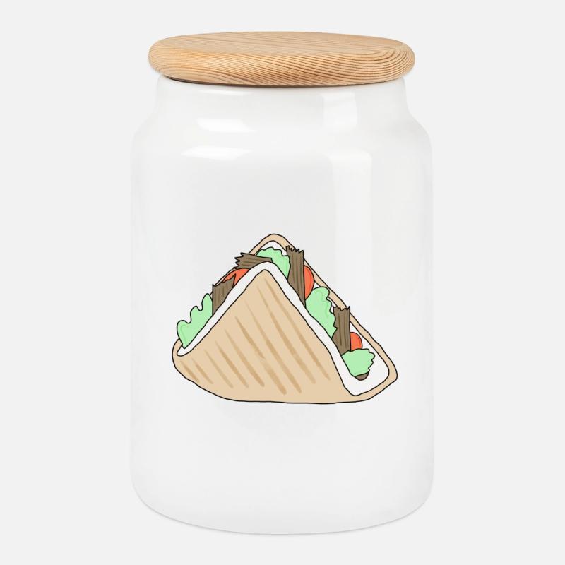 Döner *** blanko - Keksdose mit Holzdeckel - Weiß