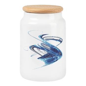 Watercolor art graphic painting picture chaos 13720ice - Cookie Jar with Wooden Lid - white - Front
