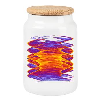 Watercolor art graphic painting picture chaos 13516bry - Cookie Jar with Wooden Lid - white - Front