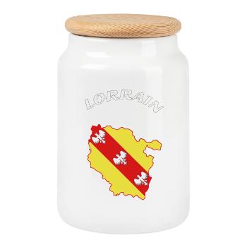 lorrain - Boîte à biscuits avec couvercle en bois - blanc - Devant