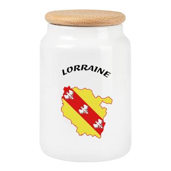 lorraine - Boîte à biscuits avec couvercle en bois - blanc - Devant