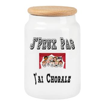 J'Peux Pas J'ai Chorale Musique Chants - Boîte à biscuits avec couvercle en bois - blanc - Devant