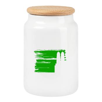 St.Gallen with Münster - Cookie Jar with Wooden Lid - white - Front