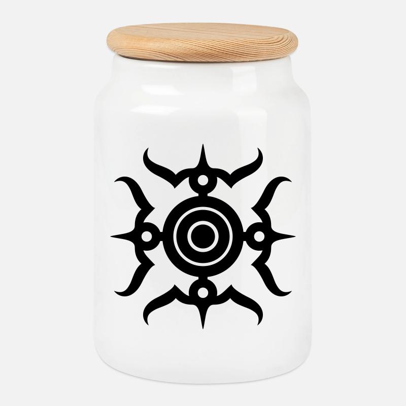 Kakean Maluku - Cookie Jar with Wooden Lid - white