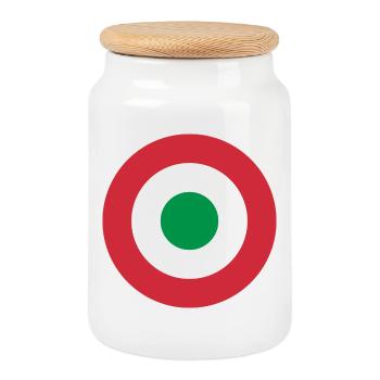 Autocollant cocarde de l'armée de l'air Italie Italia aeronautica - Boîte à biscuits avec couvercle en bois - blanc - Devant