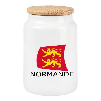 NORMAN - Cookie Jar with Wooden Lid - white - Front