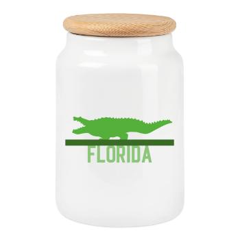 Florida State USA Reise Souvenir Stempel Abzeichen Stic - Keksdose mit Holzdeckel - Weiß - Vorne