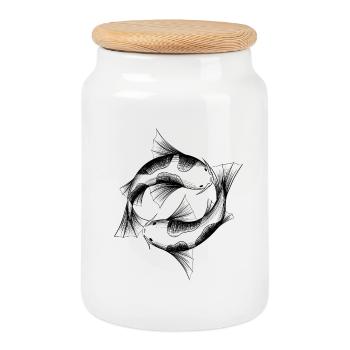 Kois - Cookie Jar with Wooden Lid - white - Front