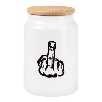 f**k you - Keksdose mit Holzdeckel - Weiß - Vorne
