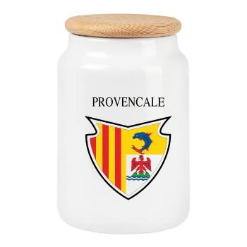 Provencal - Keksdose mit Holzdeckel - Weiß - Vorne