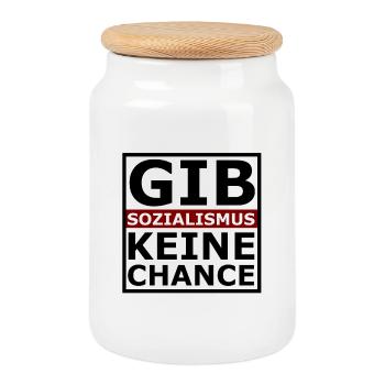 Socialisme pas de chance - Boîte à biscuits avec couvercle en bois - blanc - Devant