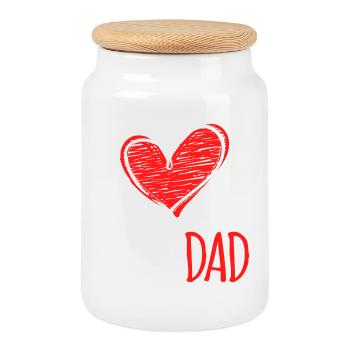 Best Dad Father's Day Favorite Papa Papa All the best - Cookie Jar with Wooden Lid - white - Front