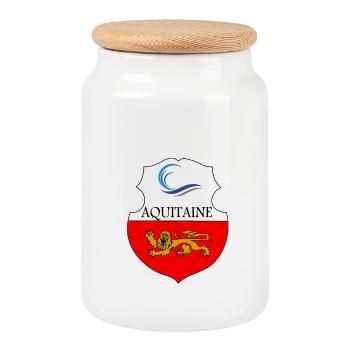 Aquitaine - Boîte à biscuits avec couvercle en bois - blanc - Devant