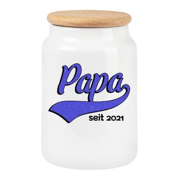 Best Dad Dad Dad Father's Day Men's Day Daddy - Cookie Jar with Wooden Lid - white - Front