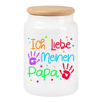 I Love Dad Favorite Dad Father's Day Best Dad - Cookie Jar with Wooden Lid - white - Front