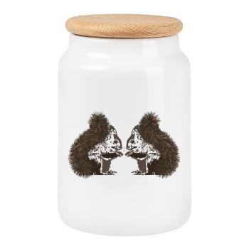 Écureuils, écureuils - Boîte à biscuits avec couvercle en bois - blanc - Devant