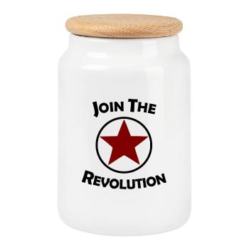Révolution du socialisme - Boîte à biscuits avec couvercle en bois - blanc - Devant