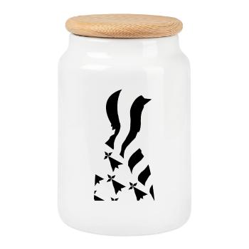 Breton patriot - Cookie Jar with Wooden Lid - white - Front