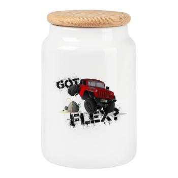 GOT FLEX? - OFFROADER Crawler - Red - Cookie Jar with Wooden Lid - white - Front
