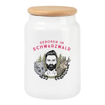 Geboren im Schwarzwald - Keksdose mit Holzdeckel - Weiß - Vorne