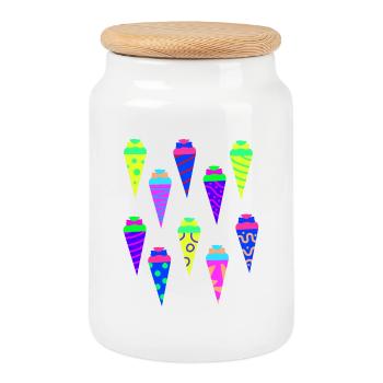 School bag sugar bag Kita preschool start of school - Cookie Jar with Wooden Lid - white - Front