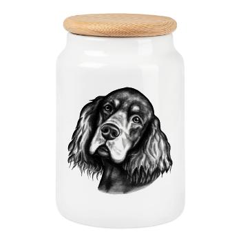Hundeblick - Keksdose mit Holzdeckel - Weiß - Vorne