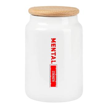 Bright Regional Street Street Art Design - Cookie Jar with Wooden Lid - white - Front