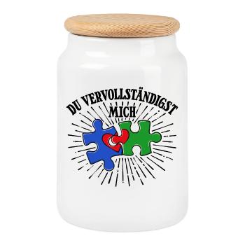 Romantisch Valentinstag Herz Statement - Keksdose mit Holzdeckel - Weiß - Vorne