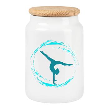 Rhythmic Gymnastics - Cookie Jar with Wooden Lid - white - Front
