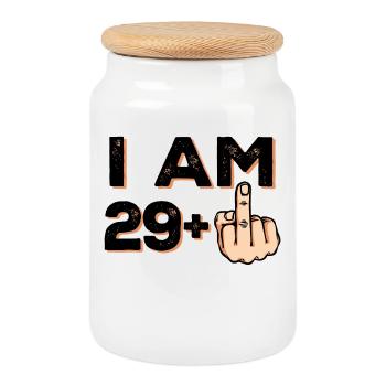 Birthday Statement 30 Years Old - Cookie Jar with Wooden Lid - white - Front