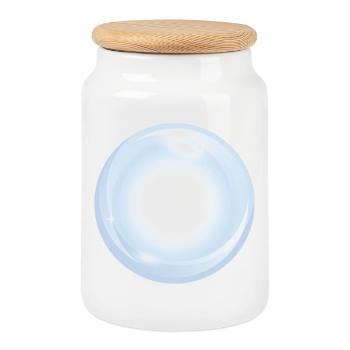 Crystal ball with delicate light reflections in pastel - Cookie Jar with Wooden Lid - white - Front