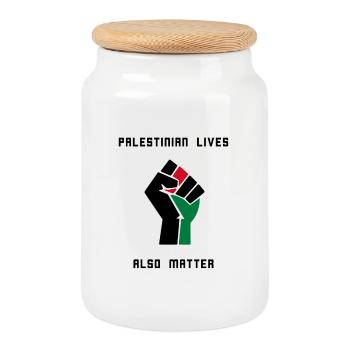 Palestinian Lives Matter! Free Palästina - Keksdose mit Holzdeckel - Weiß - Vorne