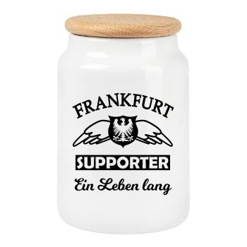 Frankfurt supporter forever - Keksdose mit Holzdeckel - Weiß - Vorne