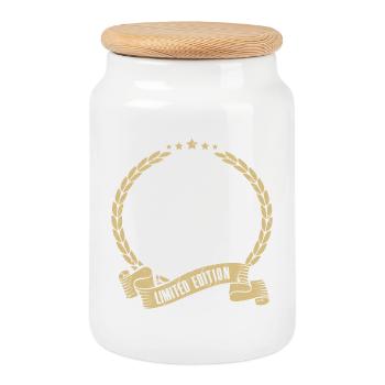 Boule Petanque Limited Edition Spruch Boulespieler - Keksdose mit Holzdeckel - Weiß - Vorne