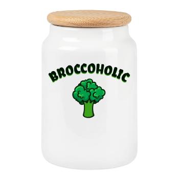 Drôles de phrases Vegan santé - Boîte à biscuits avec couvercle en bois - blanc - Devant