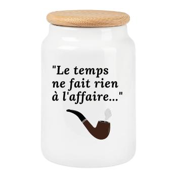 Le temps ne fait rien à l'affaire - Boîte à biscuits avec couvercle en bois - blanc - Devant