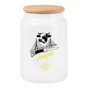 Aveyron - Keksdose mit Holzdeckel - Weiß - Vorne