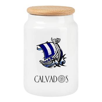 Calvados - Keksdose mit Holzdeckel - Weiß - Vorne
