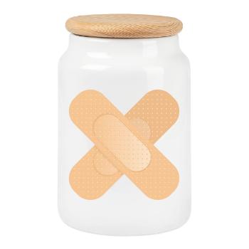 Dispositif de fixation croisé comme élément de conception - Boîte à biscuits avec couvercle en bois - blanc - Devant