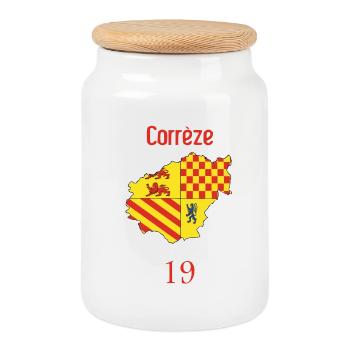 Corrèze - Cookie Jar with Wooden Lid - white - Front