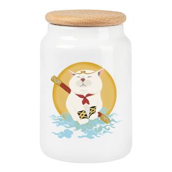 Cat warriors - Cookie Jar with Wooden Lid - white - Front