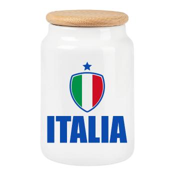 | ITALIA ITALIE | EURO - Boîte à biscuits avec couvercle en bois - blanc - Devant