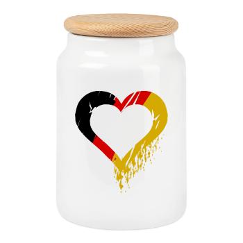 Ein Herz für Deutschland - Keksdose mit Holzdeckel - Weiß - Vorne