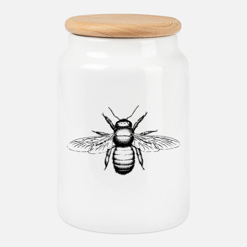 Xylocopa - Keksdose mit Holzdeckel - Weiß