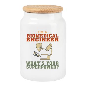 Drôle de citation de génie biomédical pour biomédical - Boîte à biscuits avec couvercle en bois - blanc - Devant