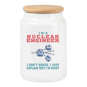 Drôle de citation d’ingénierie nucléaire pour le moteur nucléaire - Boîte à biscuits avec couvercle en bois - blanc - Devant