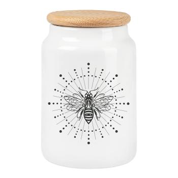 Abeilles Rayon de soleil Abeilles - Boîte à biscuits avec couvercle en bois - blanc - Devant