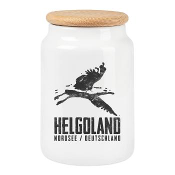 Heligoland, mer du Nord, île, jeu de couleurs - Boîte à biscuits avec couvercle en bois - blanc - Devant